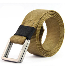 Double square buckle canvas belts men